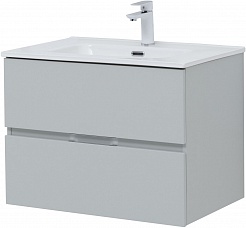 Aquanet Мебель для ванной Алвита New 70 2 ящика подвесная серая матовая – фотография-4